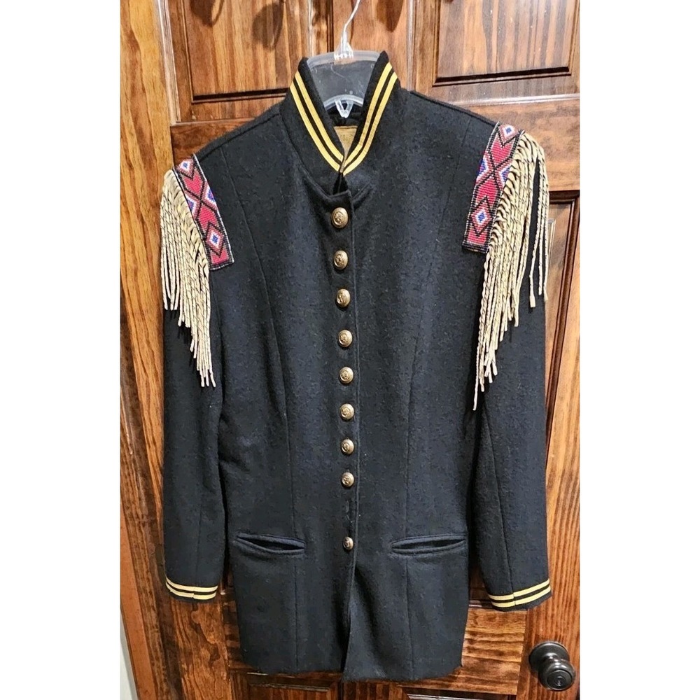 Double D Ranchwear Long Scout Wool Military Cavalry Peacoat Vintage Western L